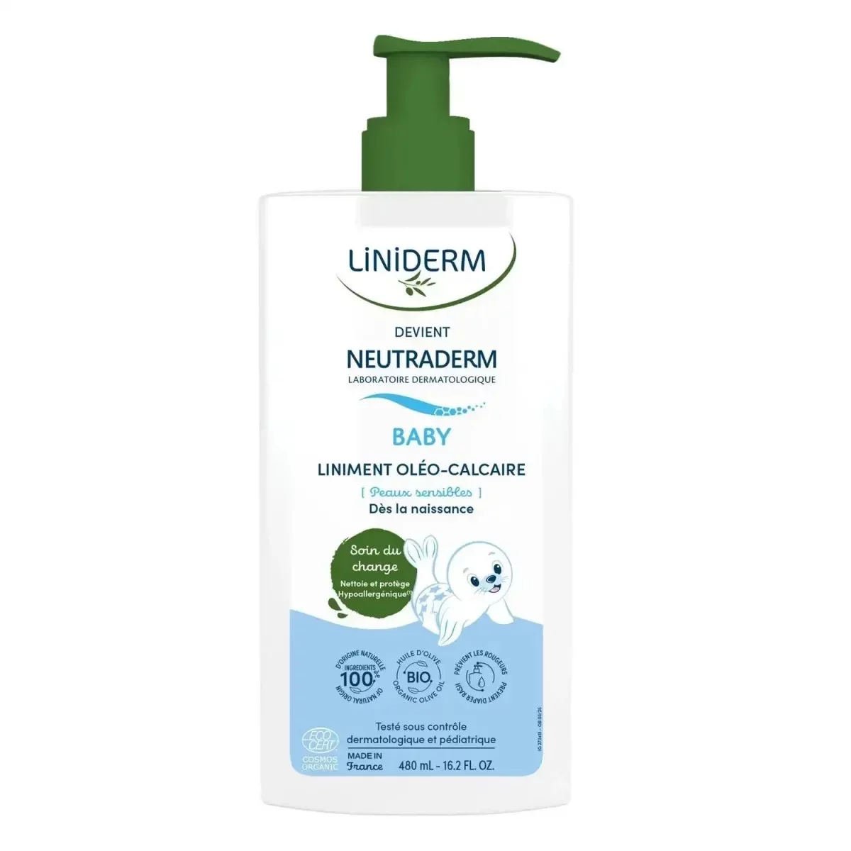 GILBERT LINIDERM LINIMENT OLEO-CALCAIRE STABILISE POMPE 480ML 