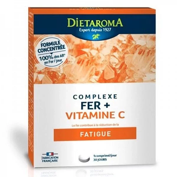 DIETAROMA COMPLEXE FER + VITAMINE C BOITE DE 30 COMPRIMES