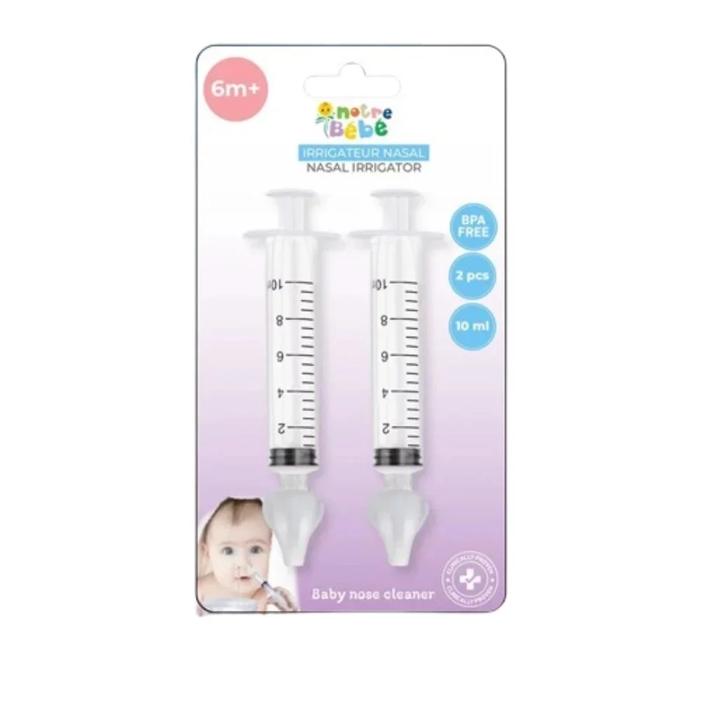 NOTRE BEBE IRRIGATEUR NASAL +6MOIS BOITE DE 2 SERINGUES REFERENCE BD049-6