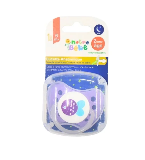 NOTRE BEBE SUCETTE ANATOMIQUE NUIT 2EME AGE REFERENCE BPC063D
