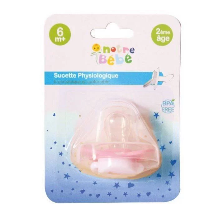 NOTRE BEBE SUCETTE ANATOMIQUE RONDE 2EME AGE ROSE REFERENCE NB022