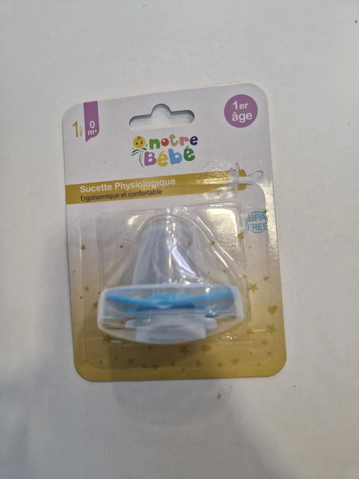 NOTRE BEBE SUCETTE PHYSIOLOGIQUE POUCE 1ER AGE BLANC REFERENCE NB020
