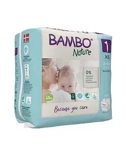 BAMBO NATURE COUCHES BEBE TAILLE 1 2-4KG BOITE DE 22