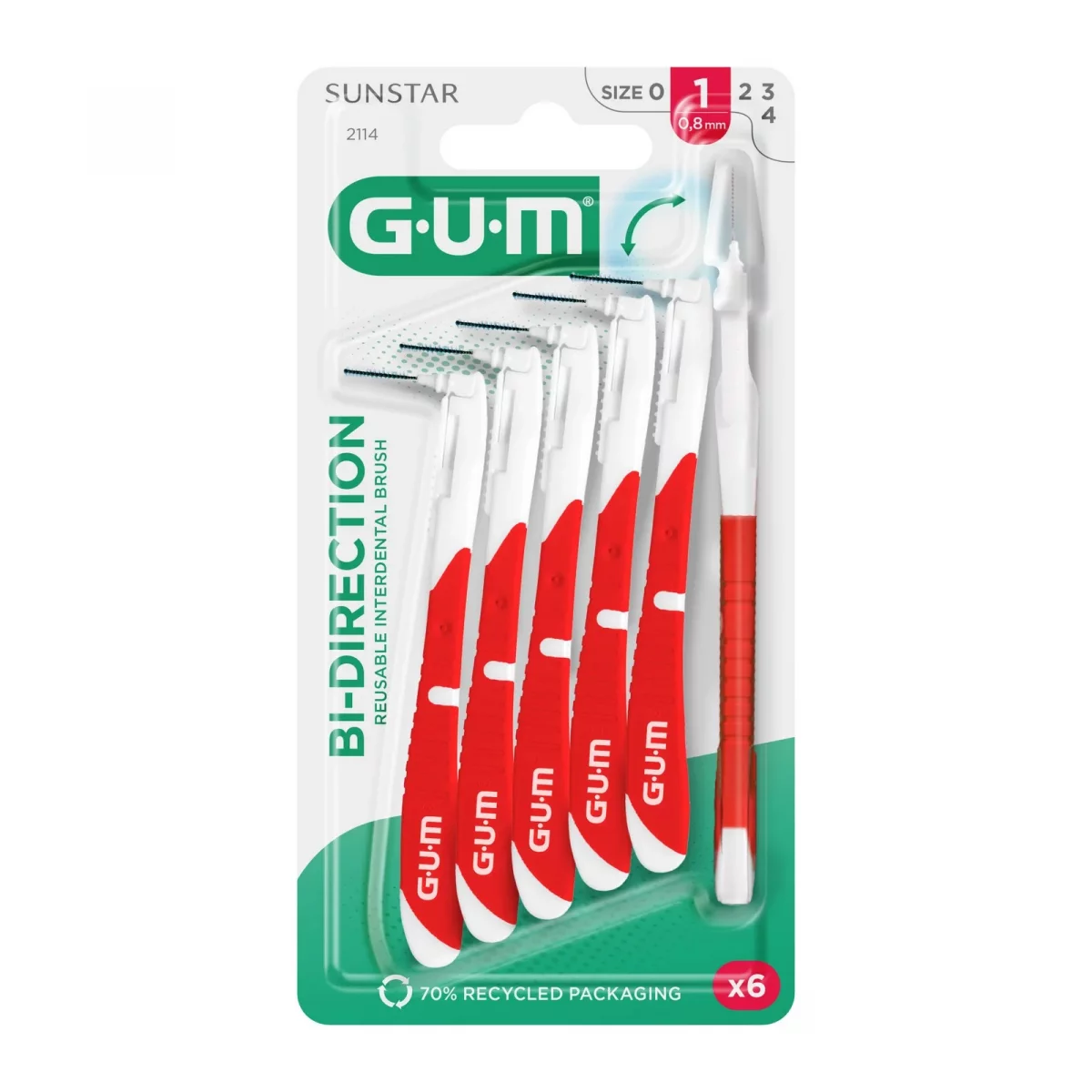 GUM MANCHE AVEC BROSSETTE ULTRA MICRO-FINE 0.7MM BOITE DE 6 REFERENCE 2114