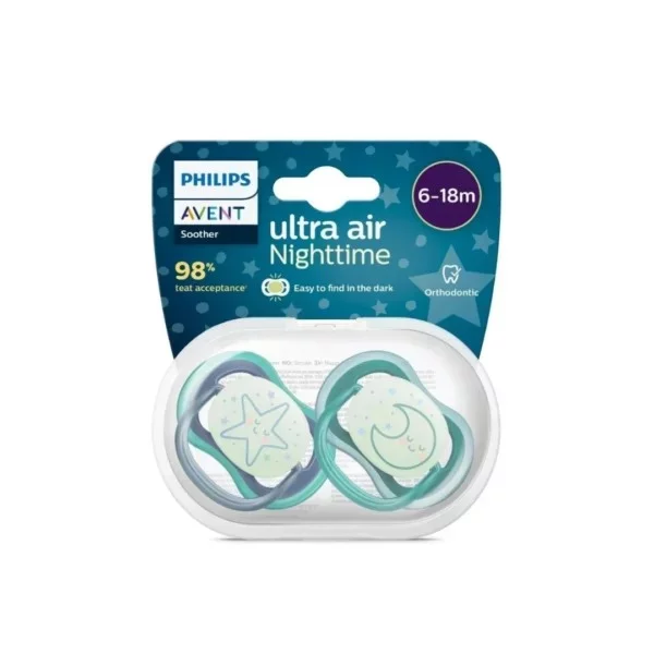AVENT SUCETTE ULTRA AIR NIGHT TIME 6-18MOIS REFERENCE 376/13