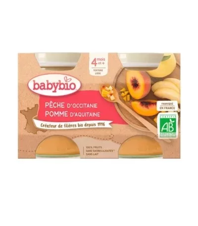 BABYBIO PETIT POT PECHE POMME D'AQUITAINE 2*130G