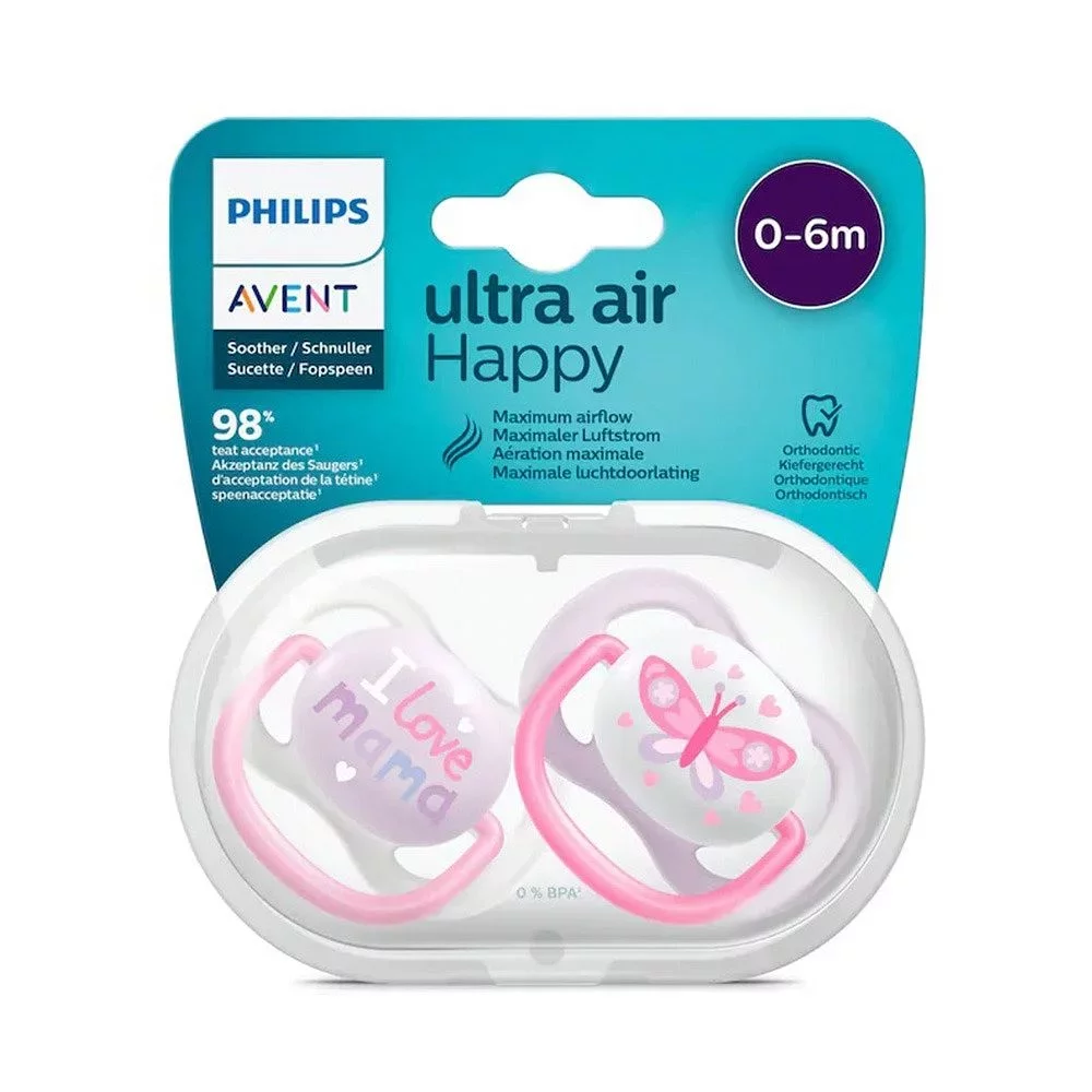 AVENT SUCETTE AIR COLL 0-6MOIS GIRL MAM/BFL REFERENCE SCF 080/02