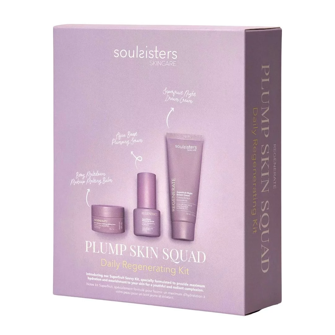 SOUL SISTERS SKINCARE REGENERATE PLUMP SKIN SQUAD DAILY REGENERATING KIT