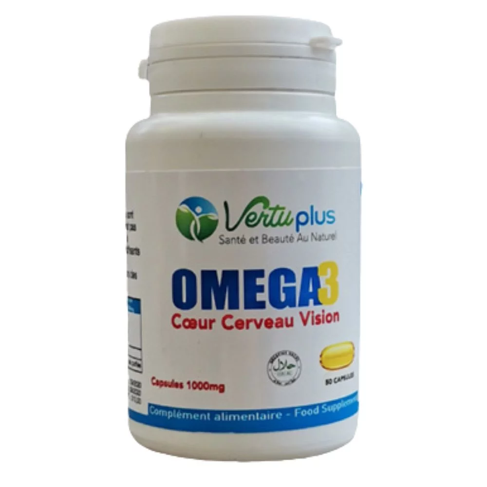 VERTUPLUS OMEGA 3 CŒUR CERVEAU VISION CAPSULES 1000MG BOITE DE 50 CAPSULES