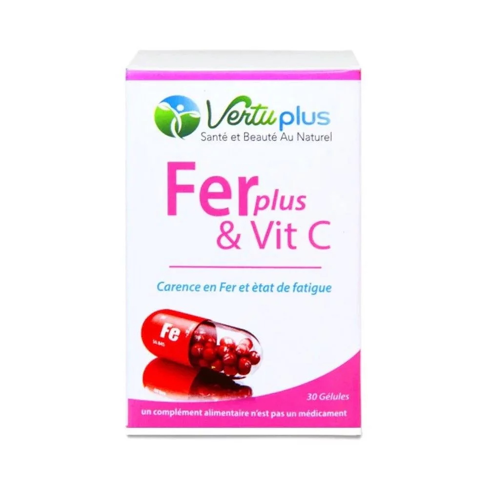 VERTUPLUS FER PLUS & VIT C BOITE DE 30 GELULES