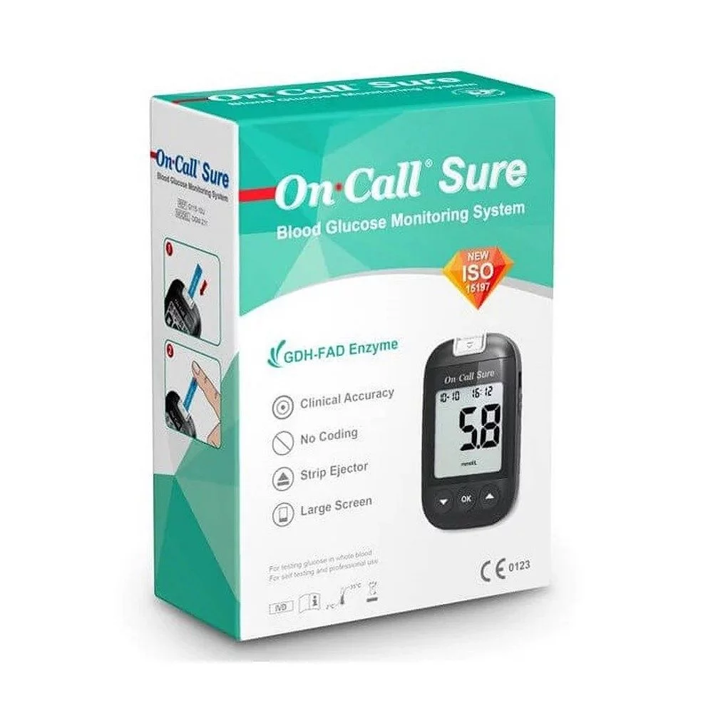 On Call Sure Kit Glucometre Blood Glucose Monitoring System