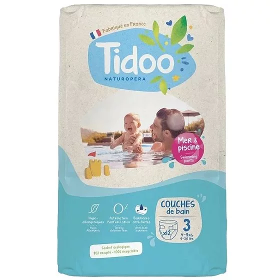 TIDOO CULOTTE DE BAIN T3 TAILLE S 4-9KG BOITE DE 12