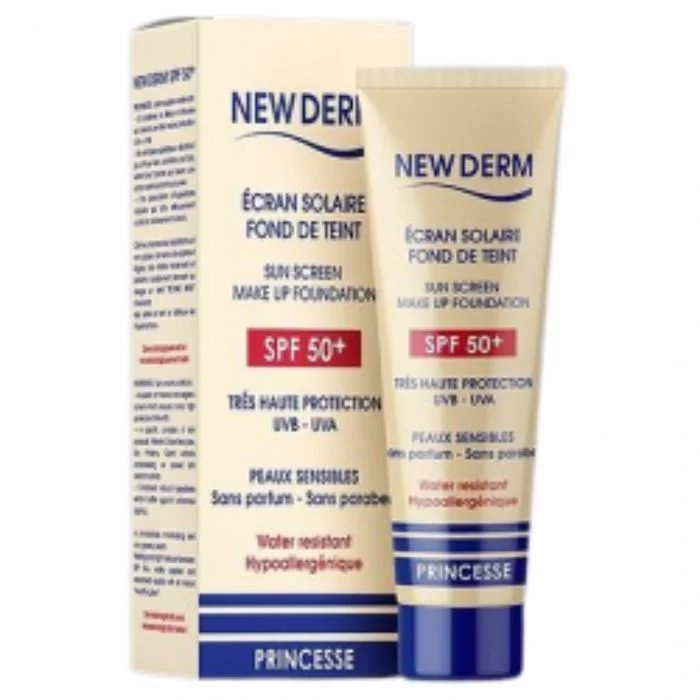 New Derm Ecran Spf50+ Fond De Teint Beige Dore