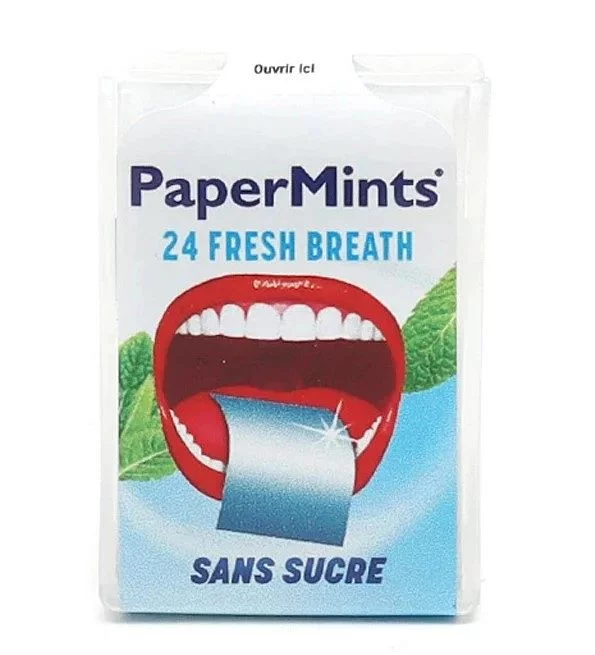 PAPERMINTS FEUILLES A LA MENTHE SANS SUCRE BOITE DE 24 REFERENCE 012572
