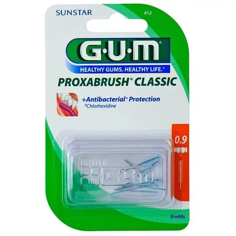 GUM RECHARGE BROSSETTES ULTRA-FINES PAR 8 UNITES 0.9MM REFERENCE 412