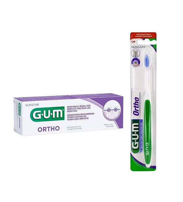 GUM PACK DENTIFRICE ORTHODONTIQUE 75ML + BROSSE A DENTS