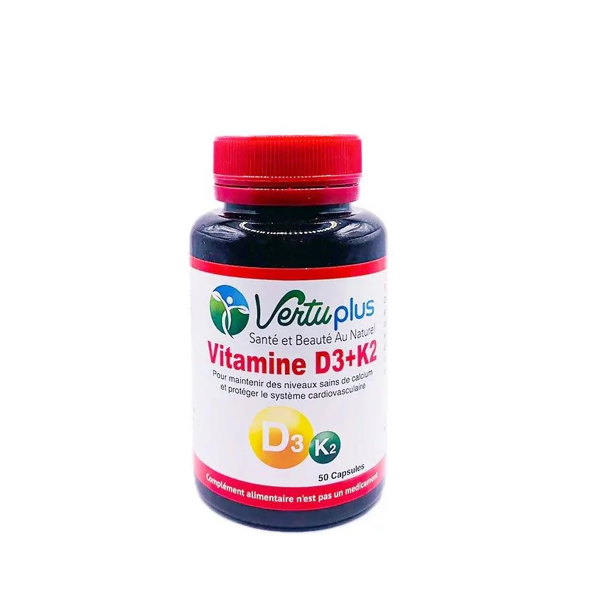 Vertuplus Vitamine D3+k2 Boite De 50 Capsules