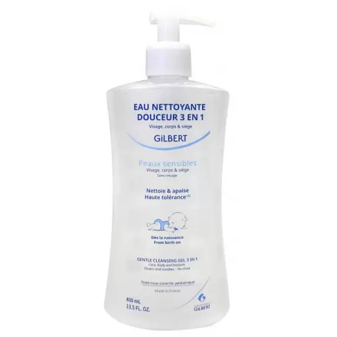 GILBERT EAU NETTOYANTE DOUCEUR 3EN1 VISAGE CORPS ET CHEVEUX DES LA NAISSAINCE 400ML