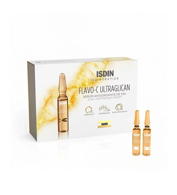 Isdin Flavo-c Ultraglican Serum Antioxydant Jour Boite De 30 Ampoules