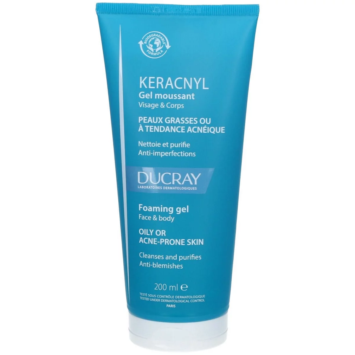 DUCRAY KERACNYL GEL MOUSSANT VISAGE ET CORPS 200ML