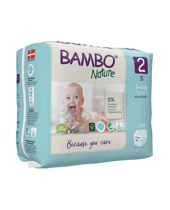 Bambo Nature Couche Bebe Taille 2 3kg-6kg Boite De 30
