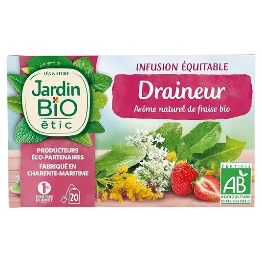 LEA NATURE JARDIN BIO INFUSION DRAINEUR SAVEUR FRAISE BOITE DE 20 SACHETS