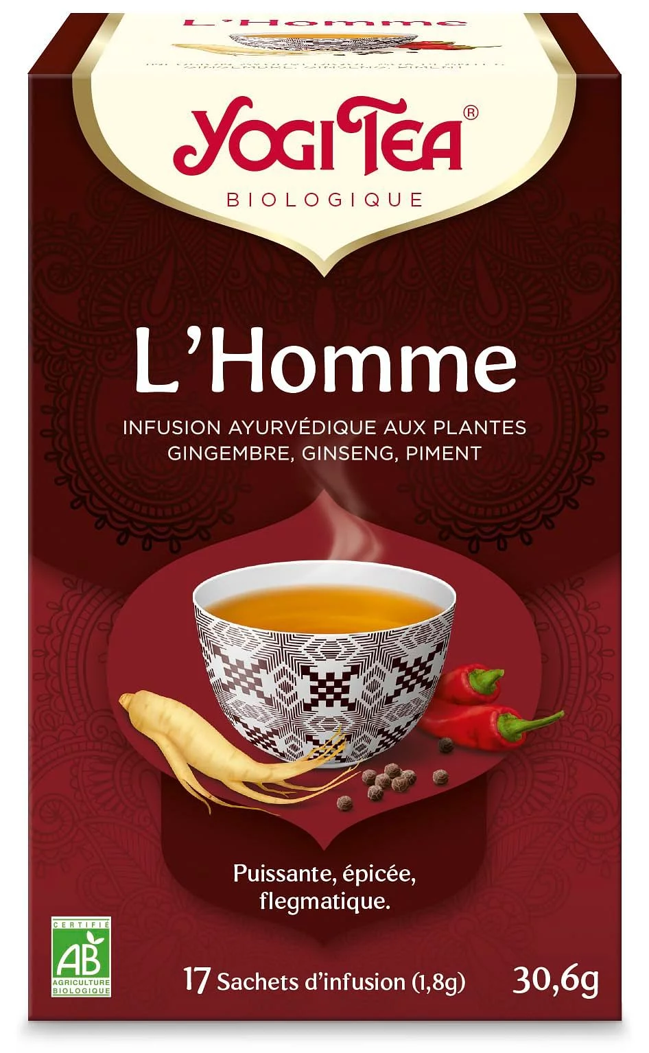 YOGI TEA L'HOMME INFUSION BOITE DE 17 SACHETS