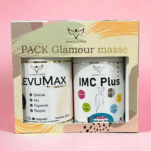 Health Power Pack Glamour Masse Imc Plus Boite De 90 Gelules + Levumax Boite De 120 Gelules