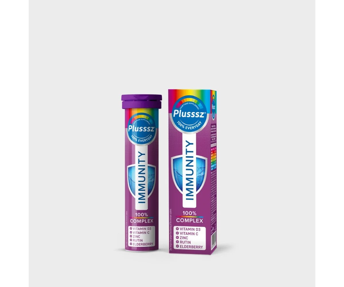 PLUSSSZ IMMUNITE VITAMINE D3+VITAMINE C+ZINC+RUTIN+SUREAU BOITE DE 20 COMPRIMES EFFERVESCENT