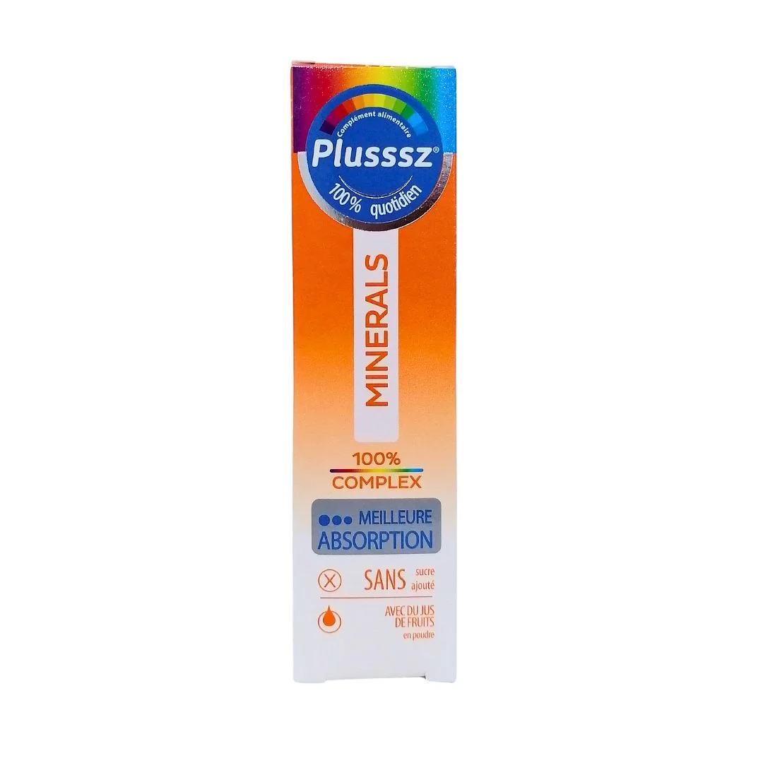 PLUSSSZ MINERALS GOUT MANGUE ORANGE BOITE DE 20 COMPRIMES EFFERVESCENT