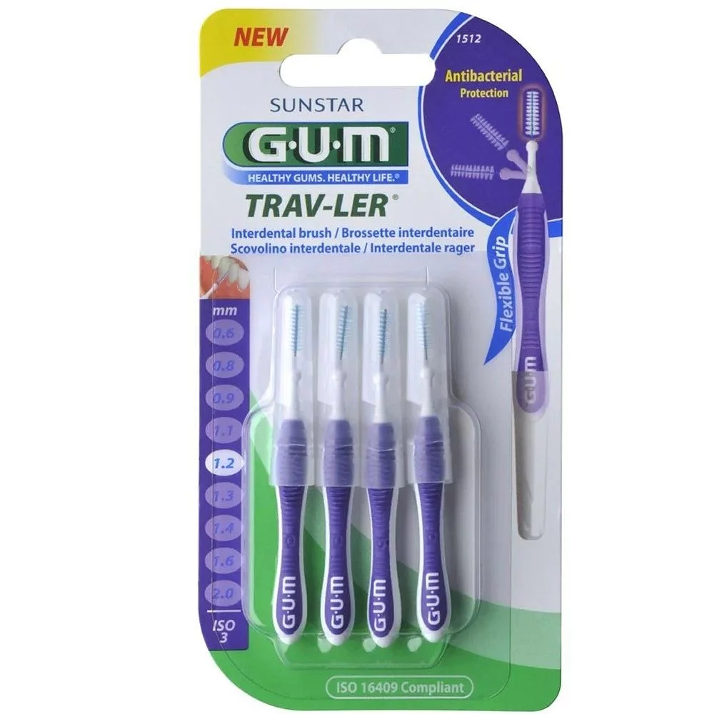 GUM TRAV-LER BROSSETTES ANTI BACTERIAL 1.2 REFERENCE 1512