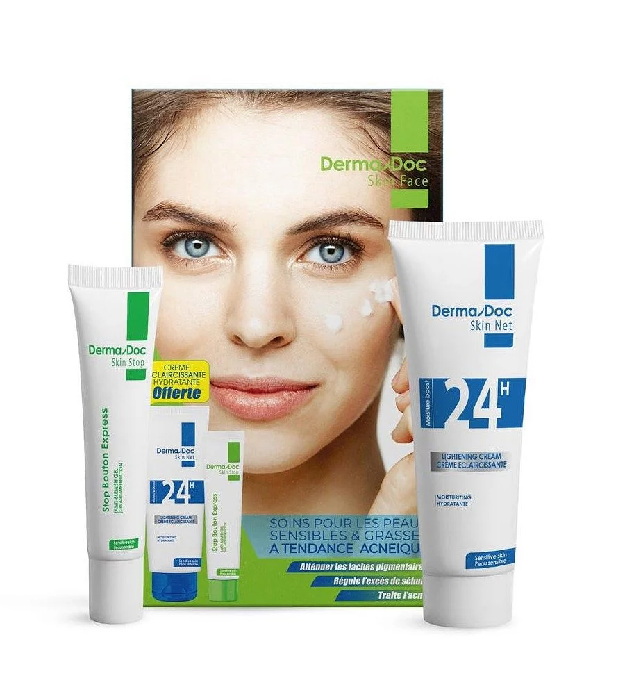 DERMADOC PACK SKIN STOP BOUTONS EXPRESS 15ML + CREME ECLAIRCISSANTE 50ML