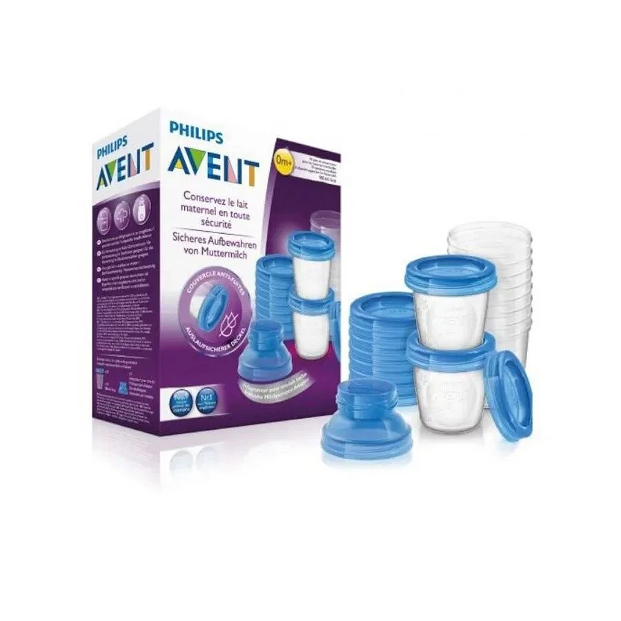 AVENT SET POTS DE CONSERVATION POUR LAIT MATERNEL 180ML/6OZ REFERENCE SCF618/10