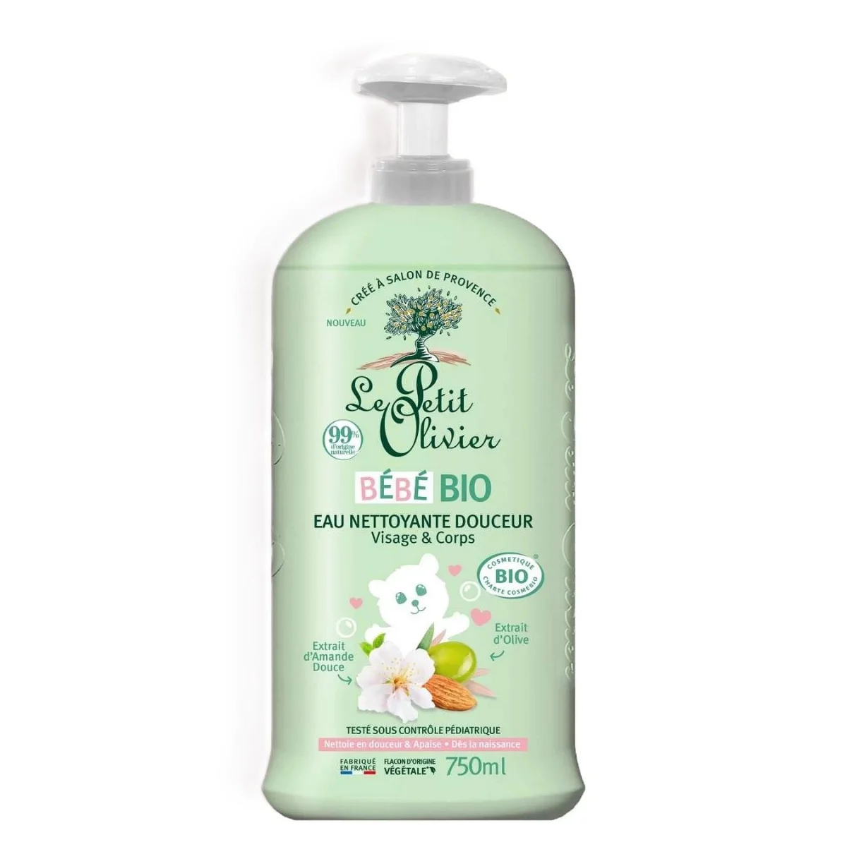 Le Petit Olivier Eau Nettoyante Douceur Corps Et Cheveux Bebe Certifie Bio Cosmos 750ml