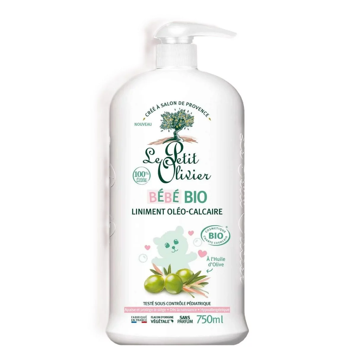 Le Petit Olivier Liniment Oleo Calcaire Bebe Certifie Bio Cosmos 750ml