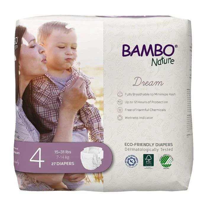 BAMBO NATURE DREAM COUCHES BEBE TAILLE 4 BOITE DE 27