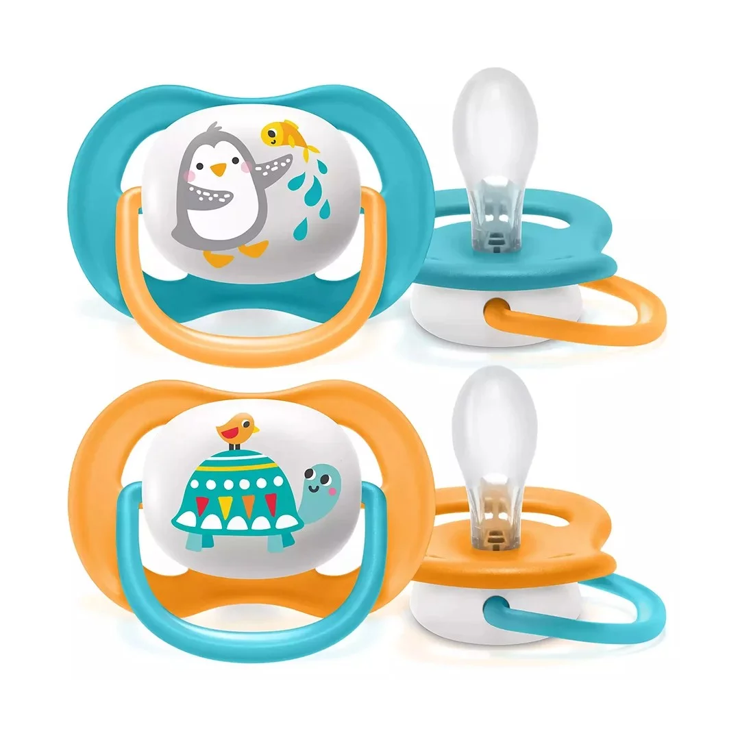 AVENT SUCETTE ORTHO 6-18MOIS BOY PENG/TURT BOITE DE 2 REFERENCE SCF080/07