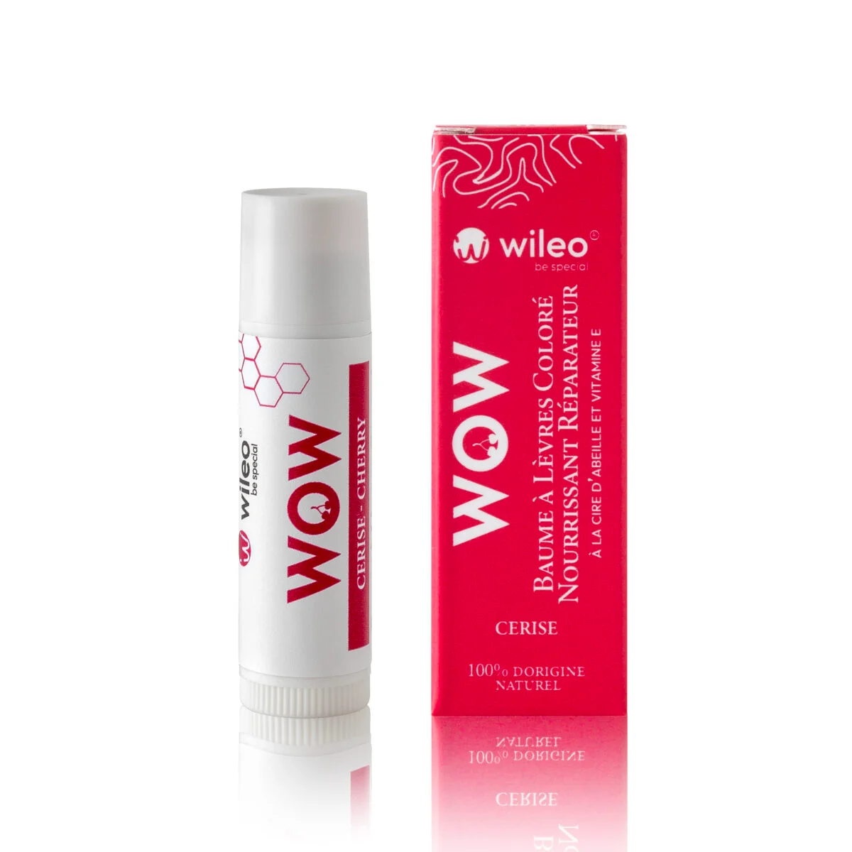 WILEO WOW BAUME A LEVRES COLORE NOURRISSANT REPARATEUR CERISE 5G