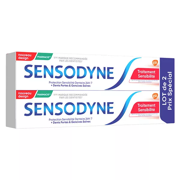 SENSODYNE TRAITEMENT SENSIBILITE DENTIFRICE LOT DE 2 75ML