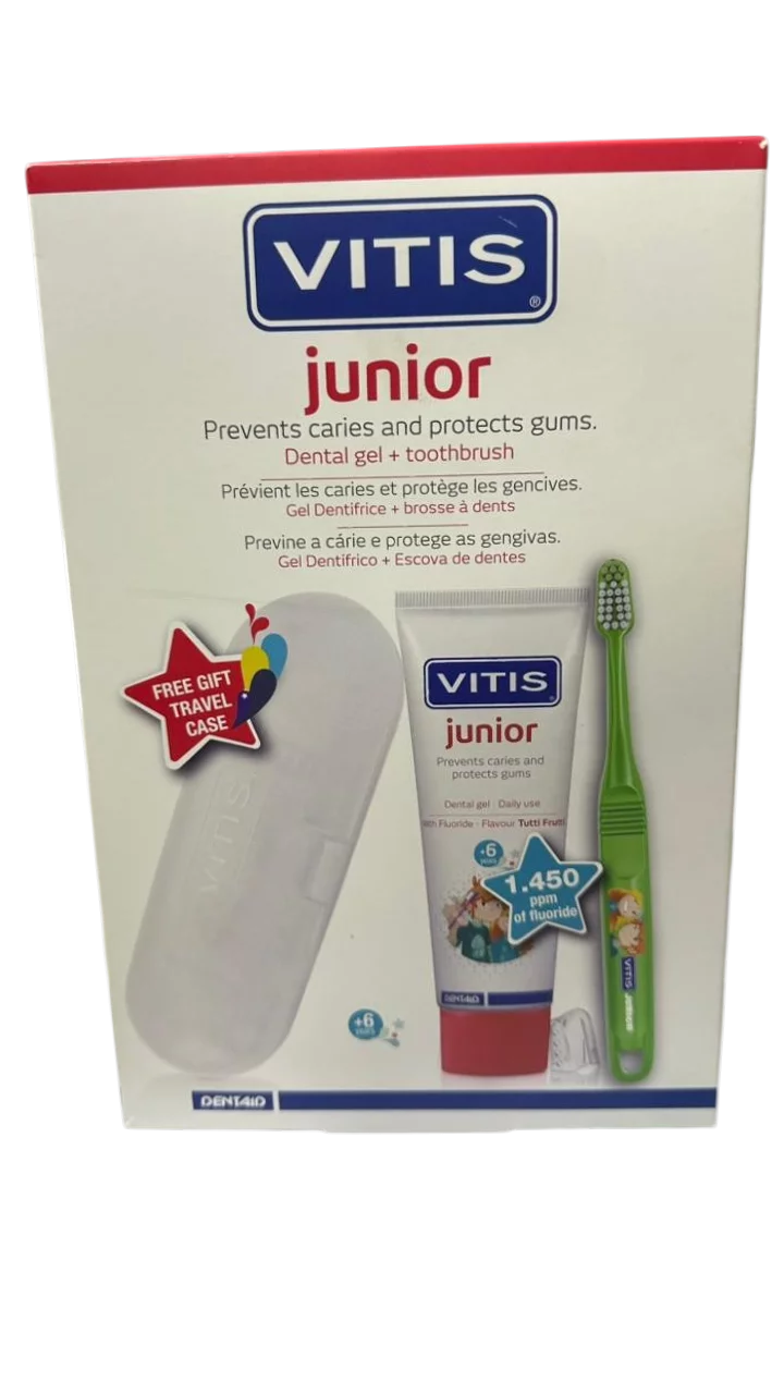 VITIS PACK JUNIOR BROSSE A DENTS + DENTIFRICE 50ML + CASE VOYAGE
