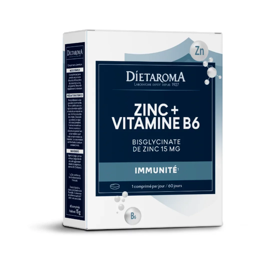 DIETAROMA ZINC 15MG + VITAMINE B6 BOITE DE 60 COMPRIMES