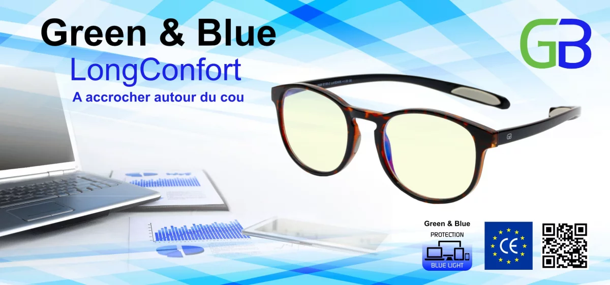 PRESBYTIE GREEN & BLEU LUNETTES +0.00