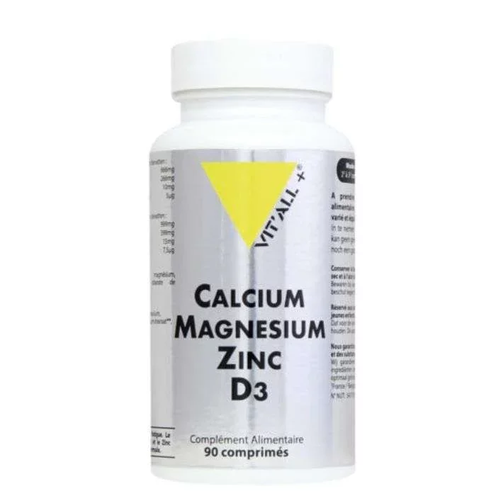VITALL+ CALCIUM MAGNESIUM ZINC D3 BOITE DE 90 COMPRIMES