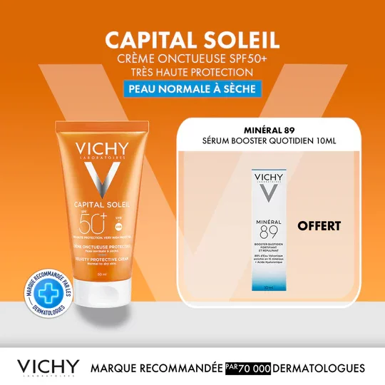 VICHY IDEAL SOLEIL CREME ONCTUEUSE PERFECTRICE DE PEAU SPF50+ 50ML