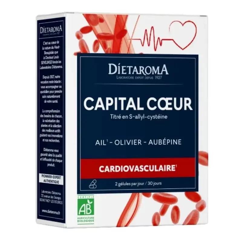 DIETAROMA AIL OLIVIER AUBEPINE BOITE DE 60 GELULES