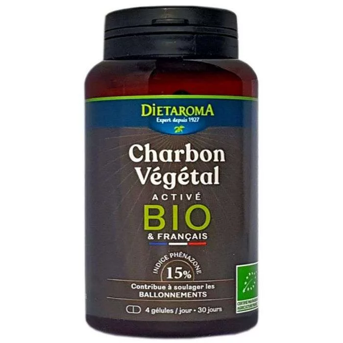 DIETAROMA CHARBON VEGETAL ACTIVE BIO BOITE DE 120 GELULES 