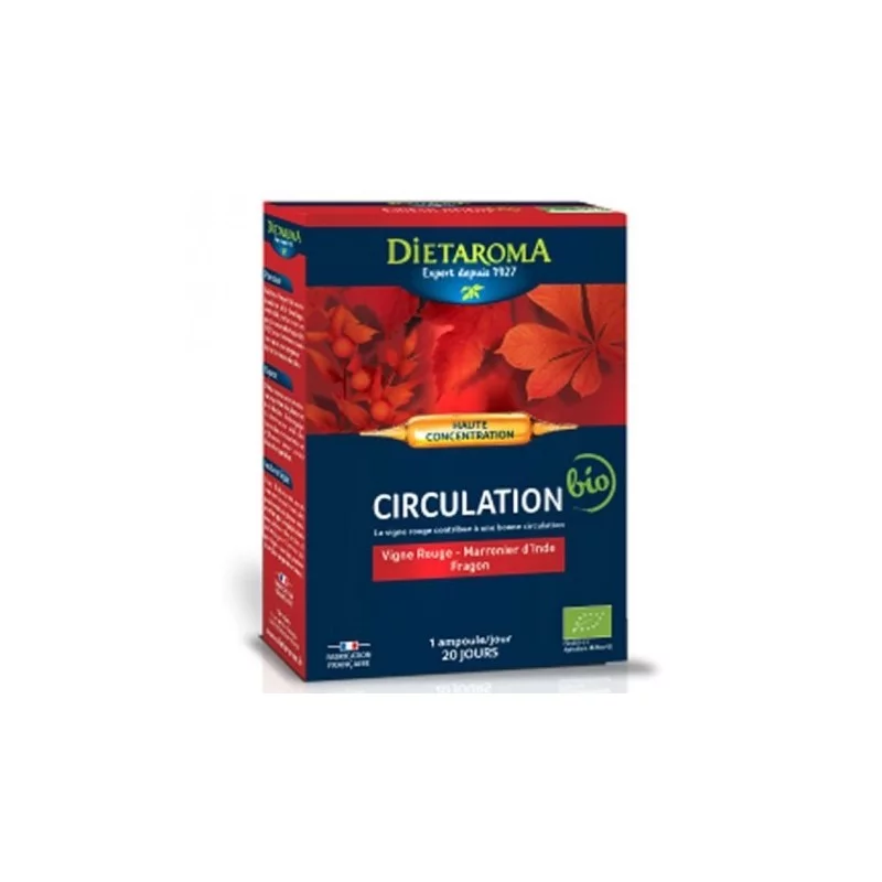 DIETAROMA CIRCULATION VIGNE ROUGE MARRONIER D'INDE FRAGON BOITE DE 20 AMPOULES