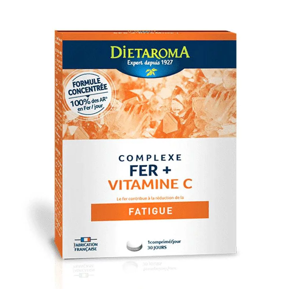 DIETAROMA COMPLEXE FER + VITAMINE C BOITE DE 30 COMPRIMES