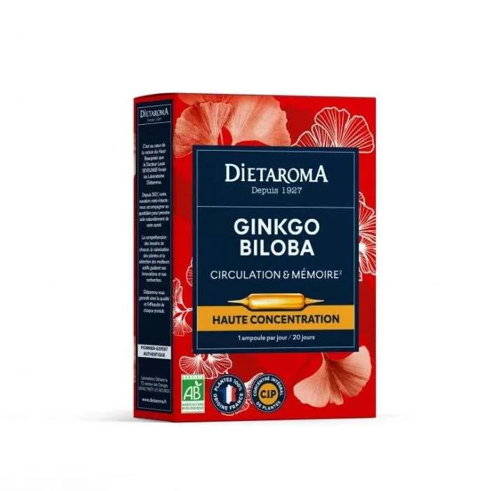 DIETAROMA GINKGO BILOBA BOITE DE 20 AMPOULES