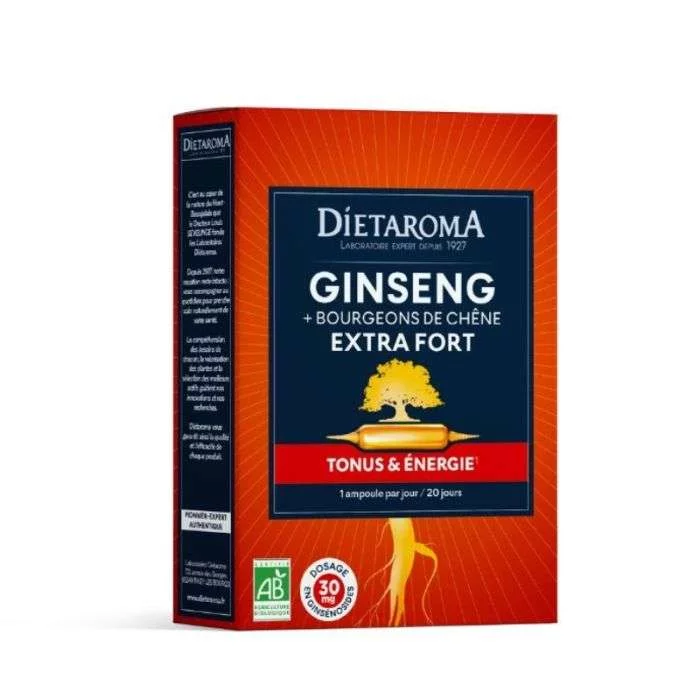 DIETAROMA GINSENG EXTRA FORT BOITE DE 20 AMPOULES